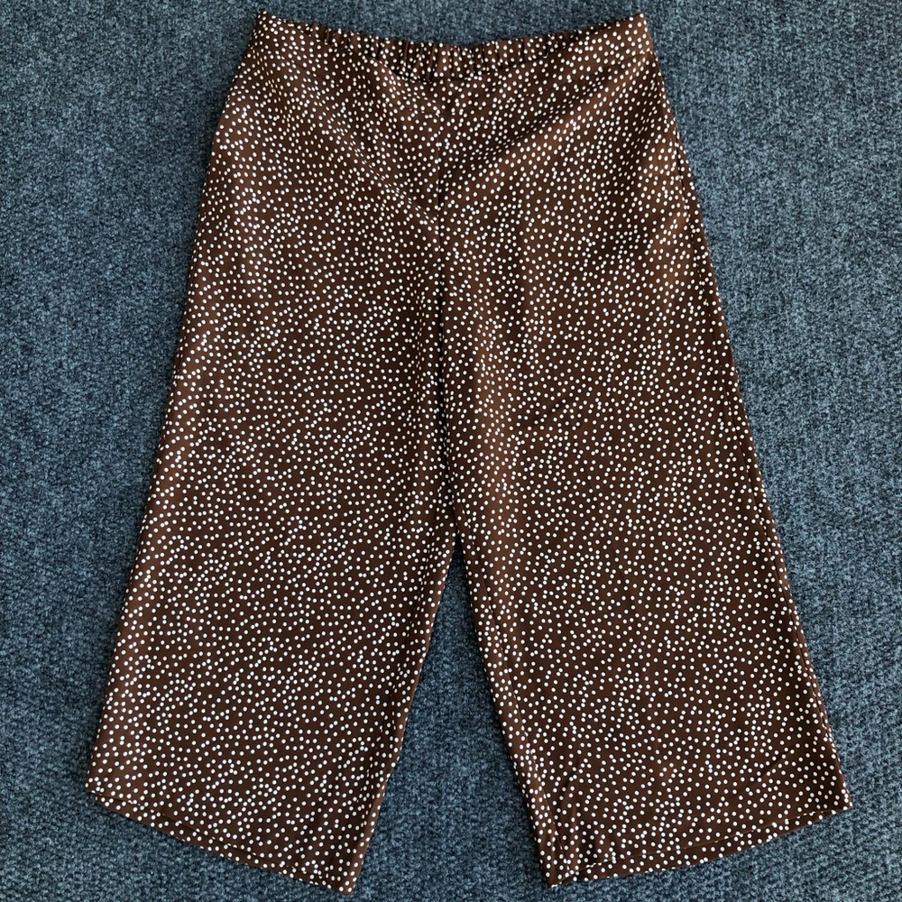 JJill wearever collection easy care woven wide leg cropped pants size L petite